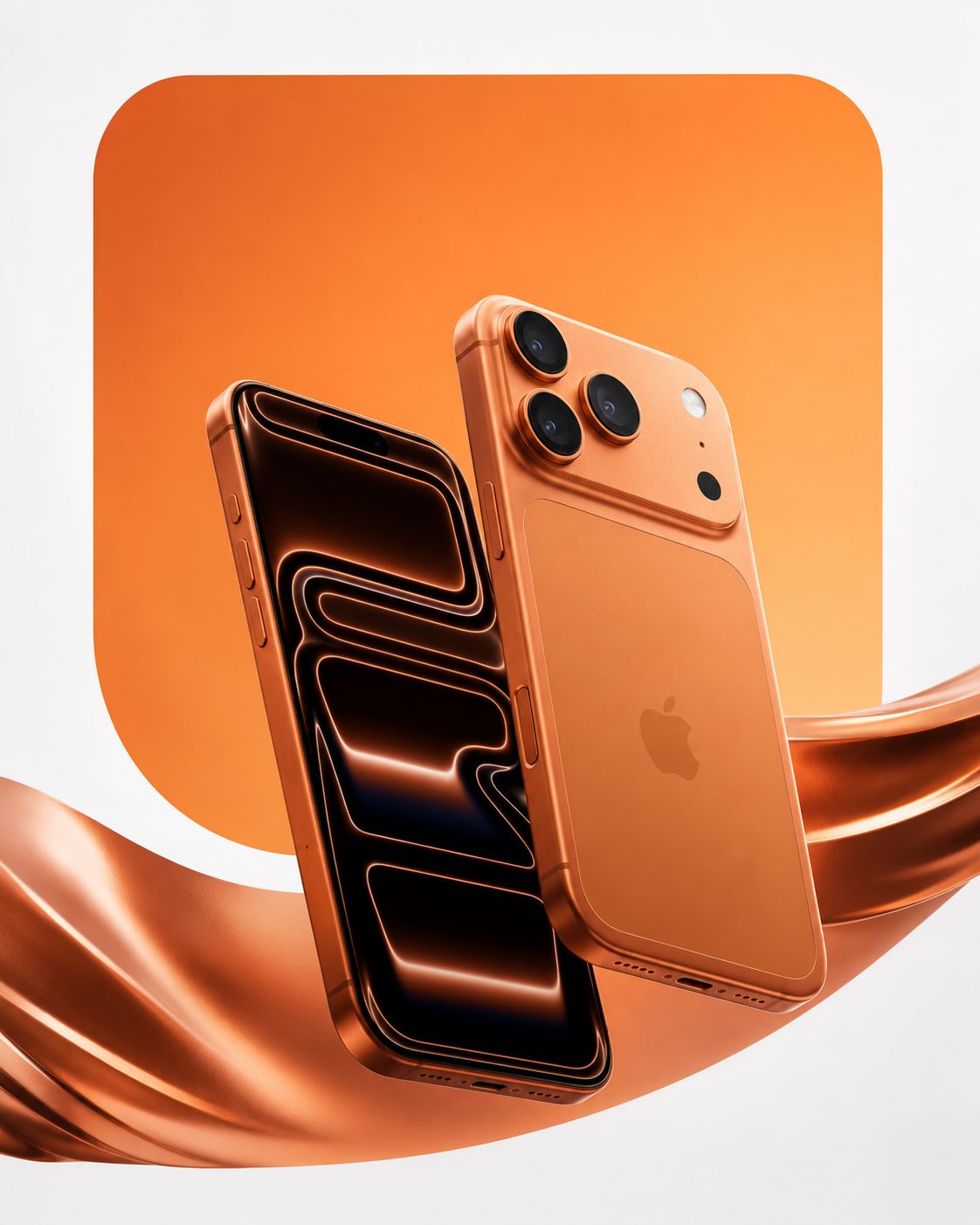 Apple-style smartphone ad poster