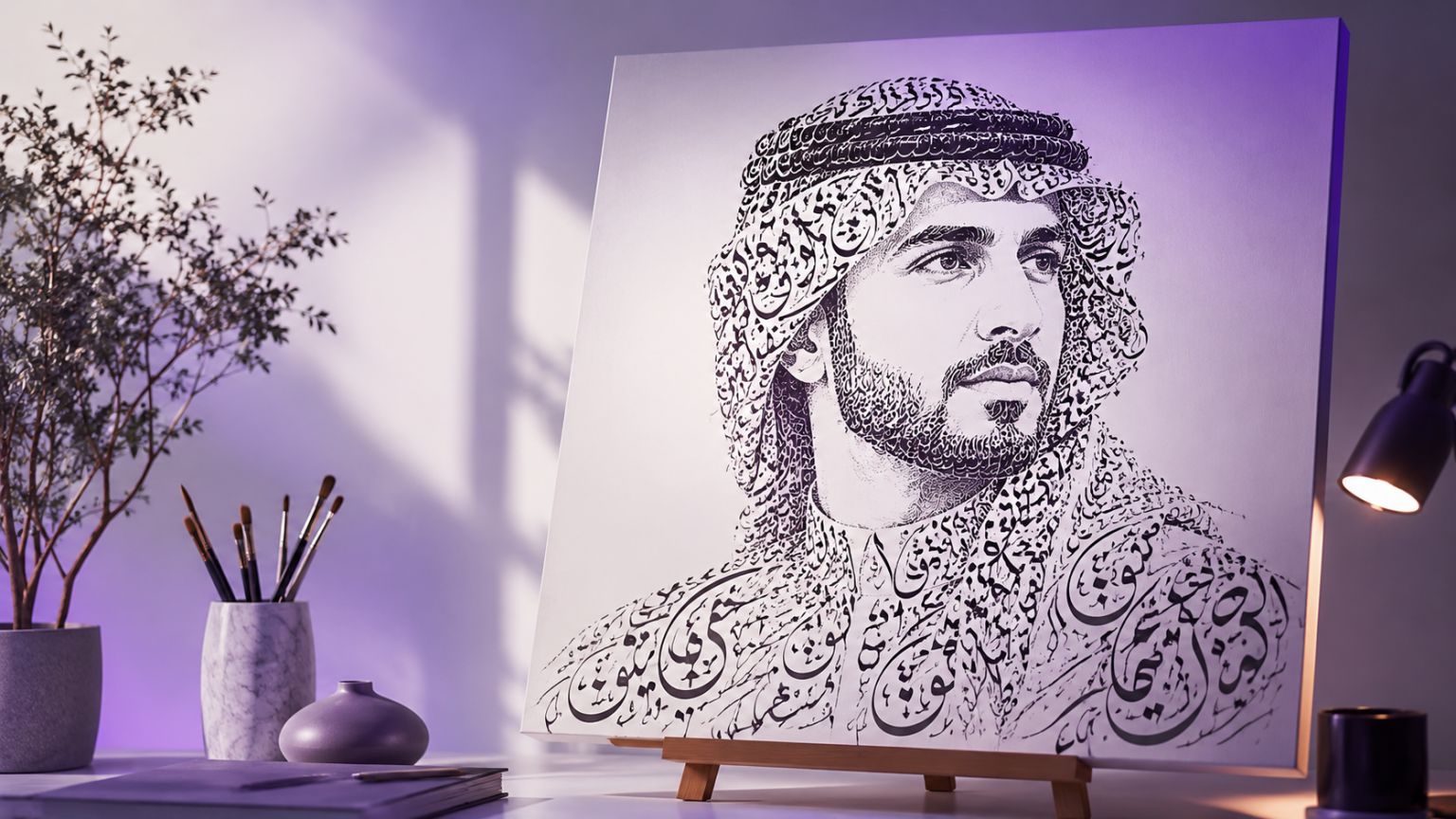 بورتريه فني من الخط العربي الحر