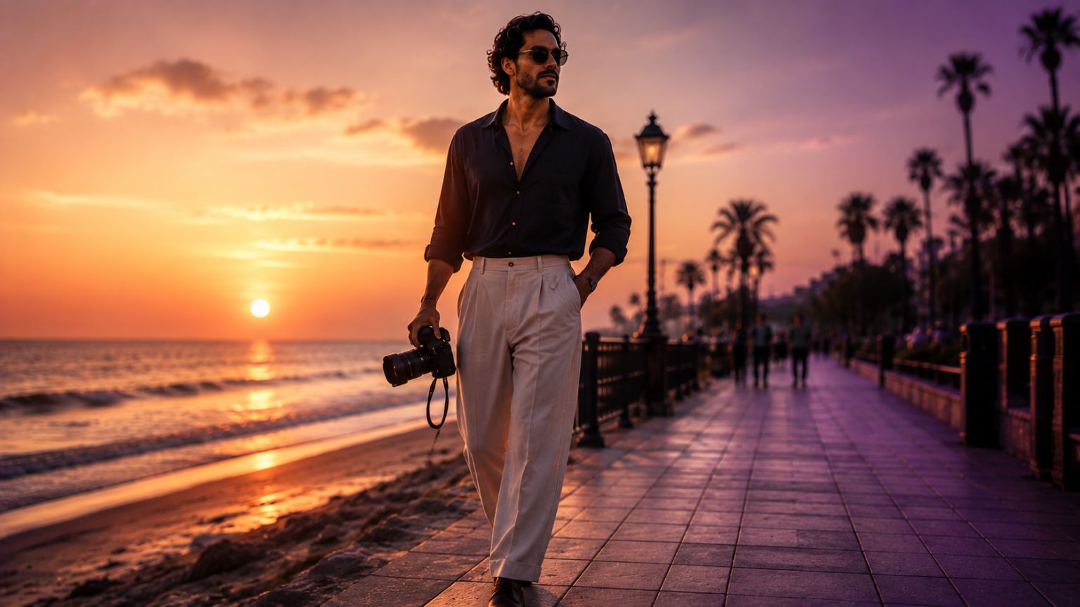 بوستر سينمائي لمصوّر عند غروب البحر