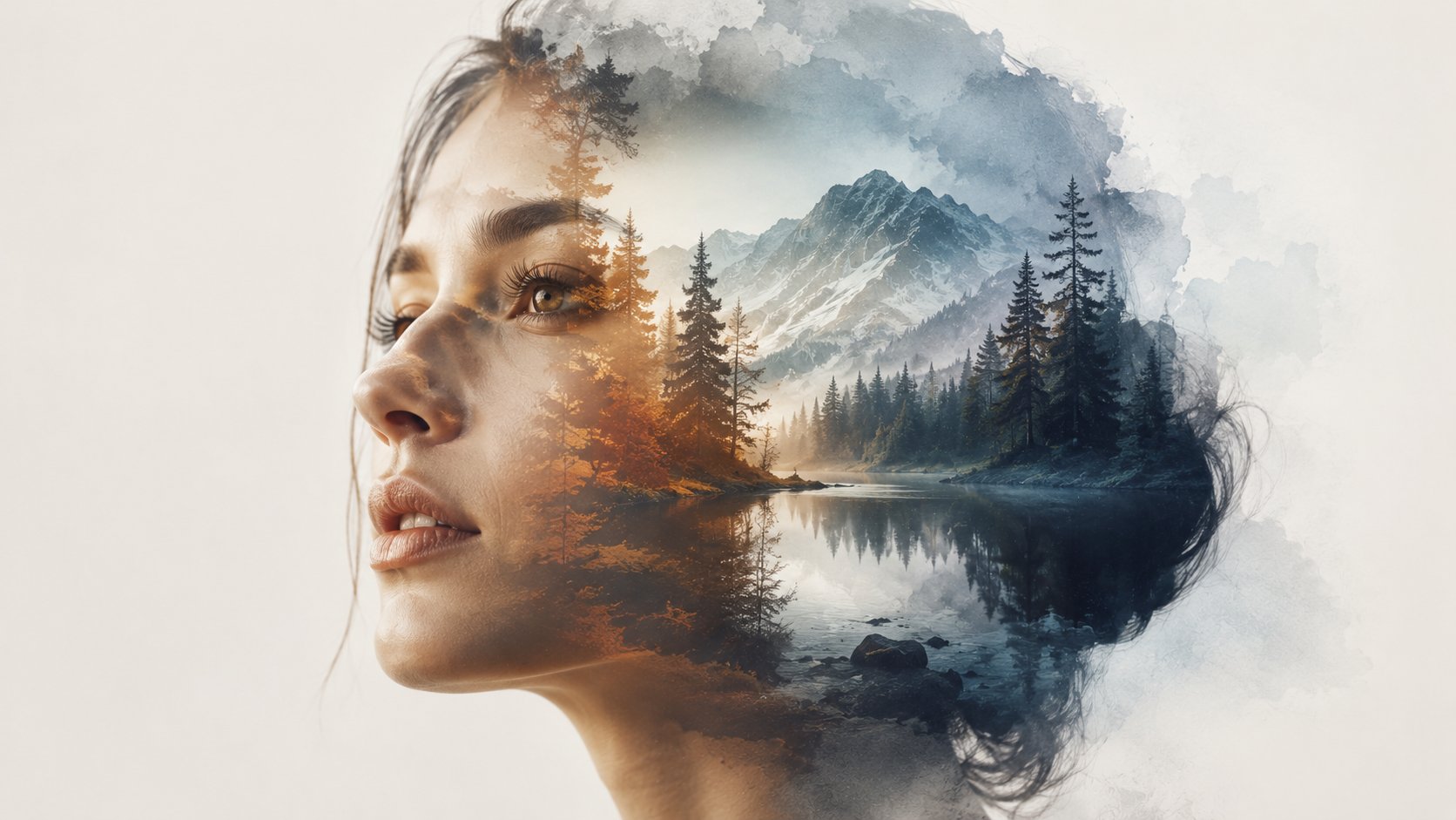 Double exposure portrait