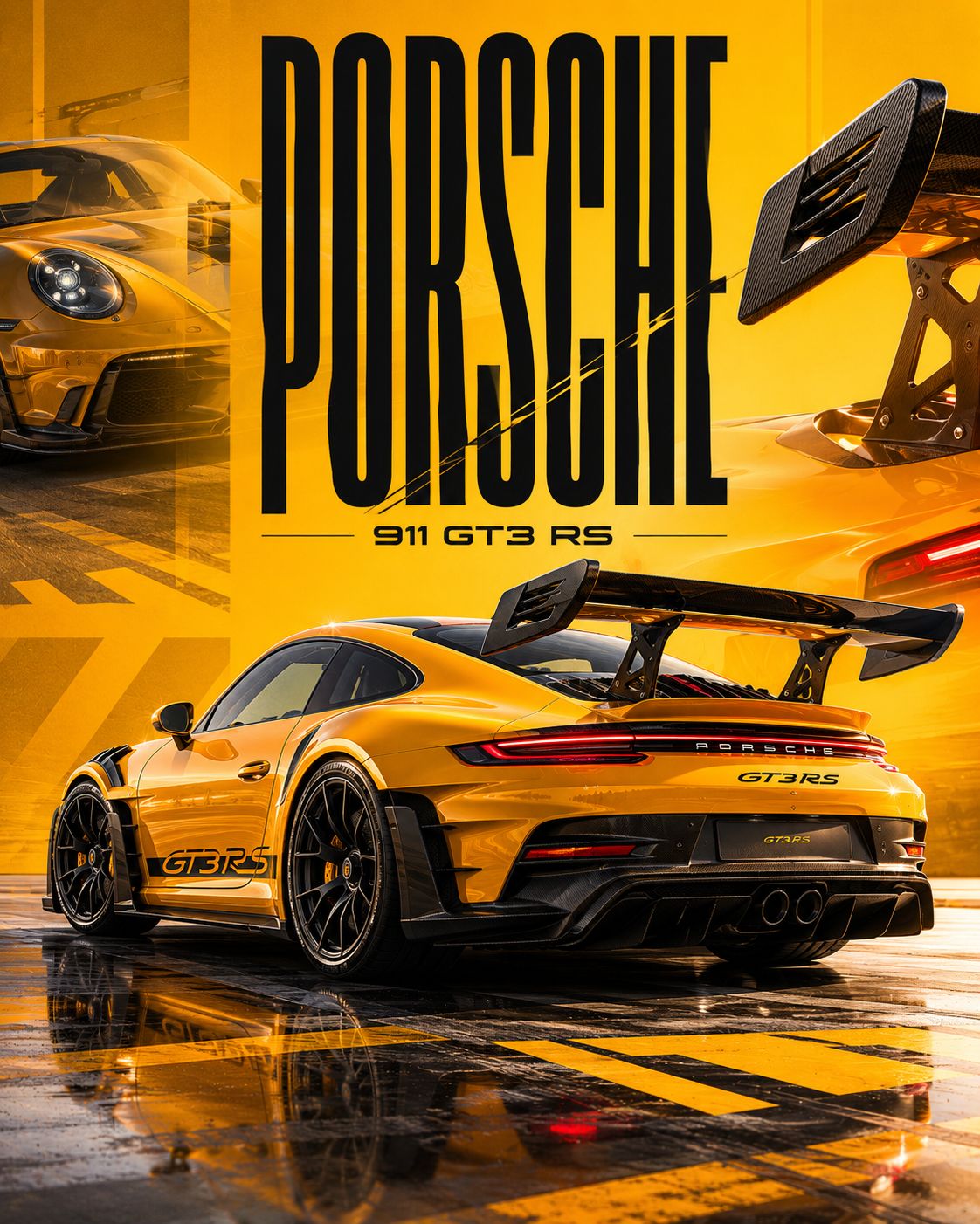 بوستر سيارة Porsche 911 GT3 RS الإعلاني